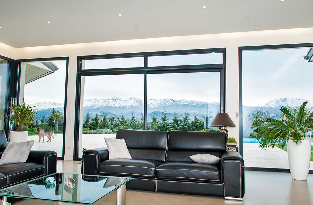 Dark sliding door interior