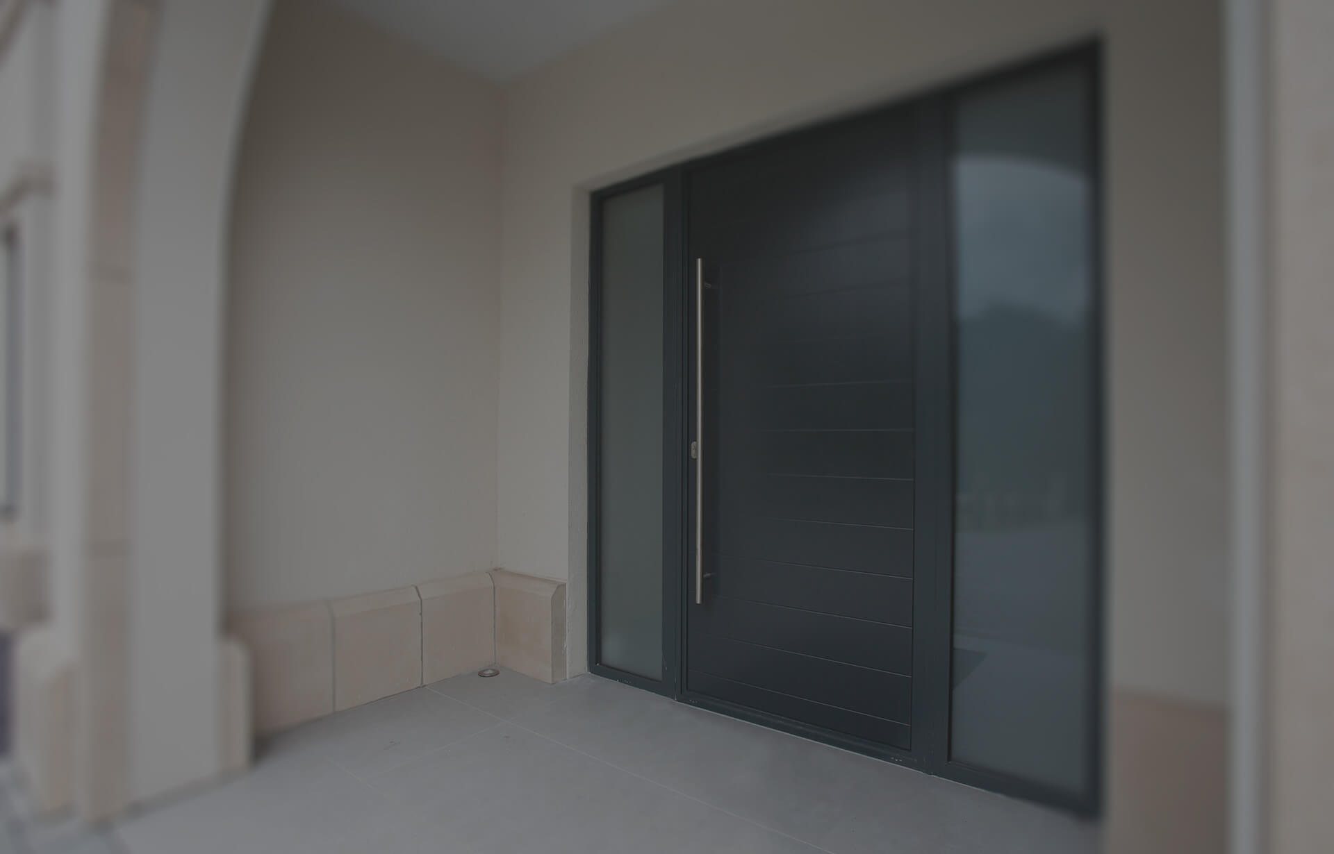 Black aluminium entrance door