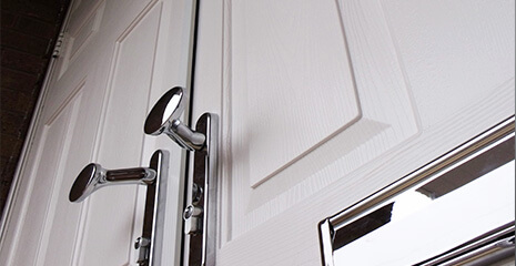 Dual white composite doors