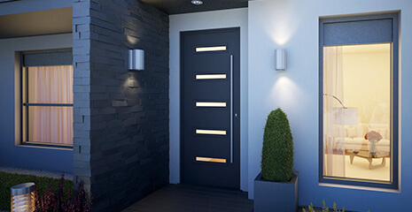 Modern aluminium entrance door