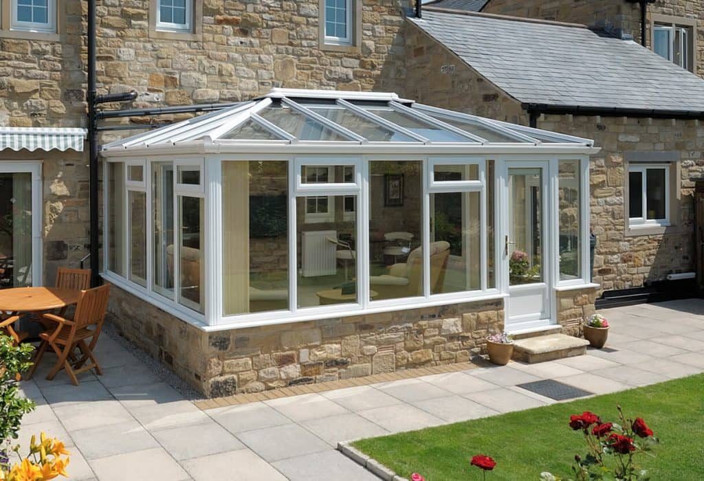 White uPVC Edwardian conservatory