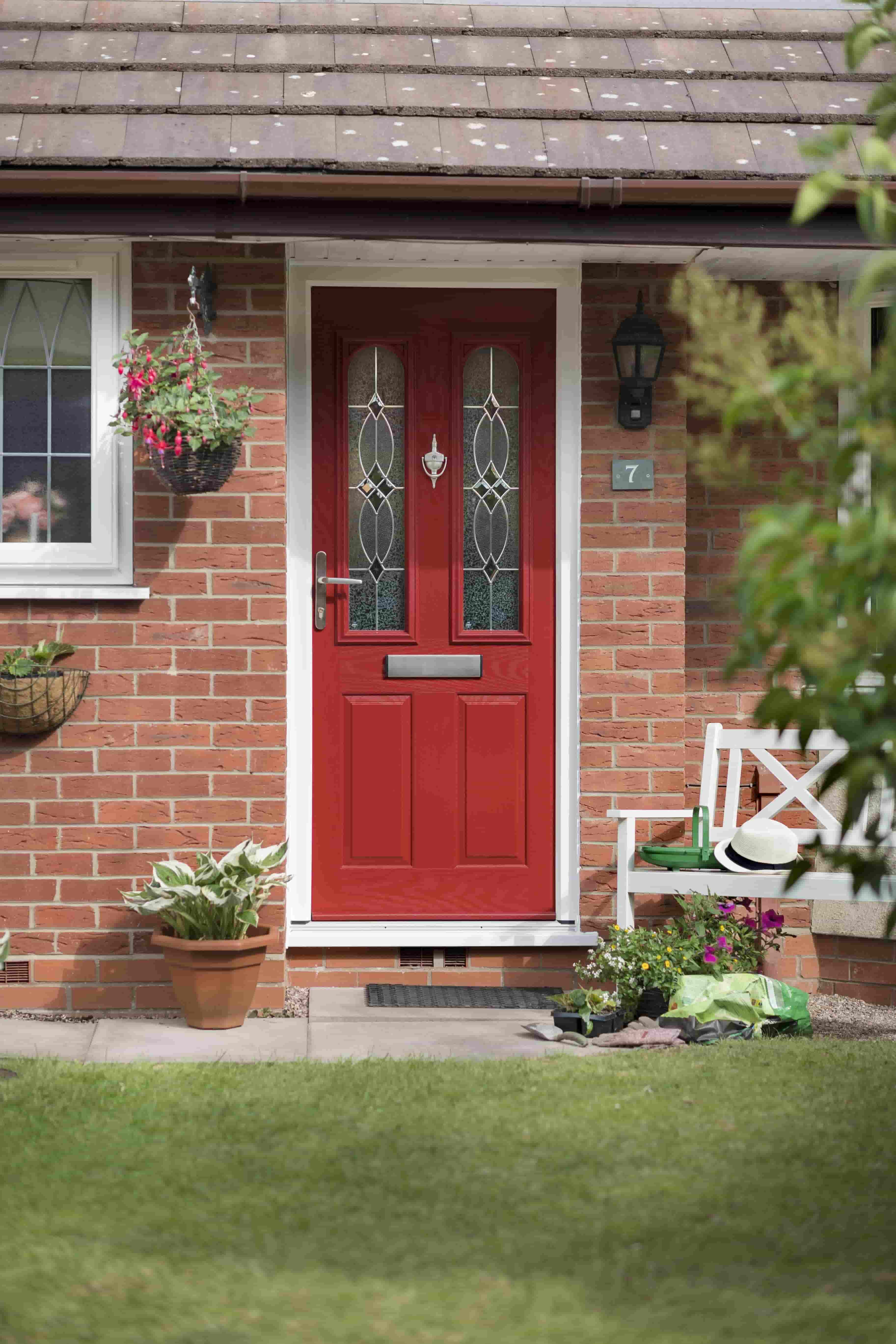 red Residor composite front door